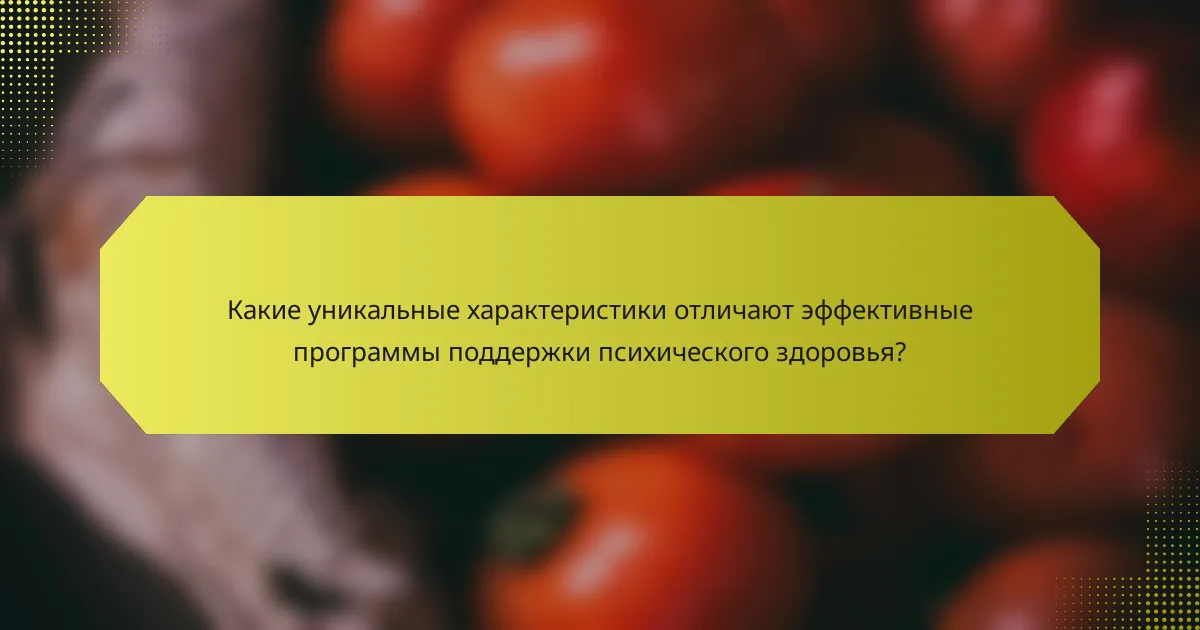 Какие уникальные характеристики отличают эффективные программы поддержки психического здоровья?