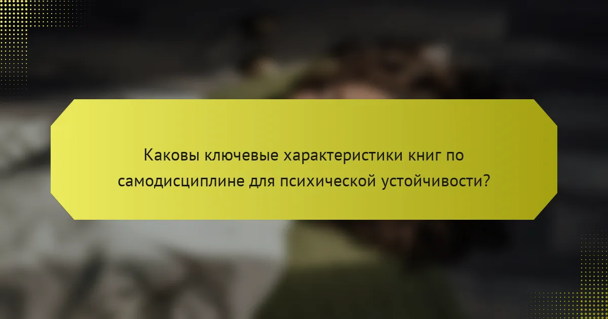 Каковы ключевые характеристики книг по самодисциплине для психической устойчивости?