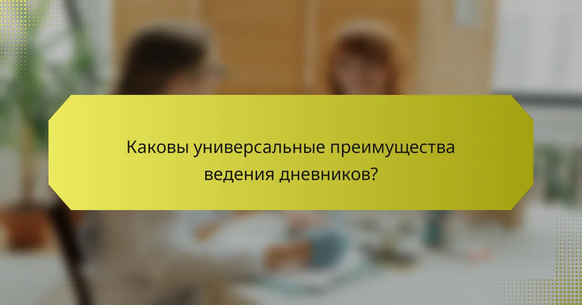 Каковы универсальные преимущества ведения дневников?